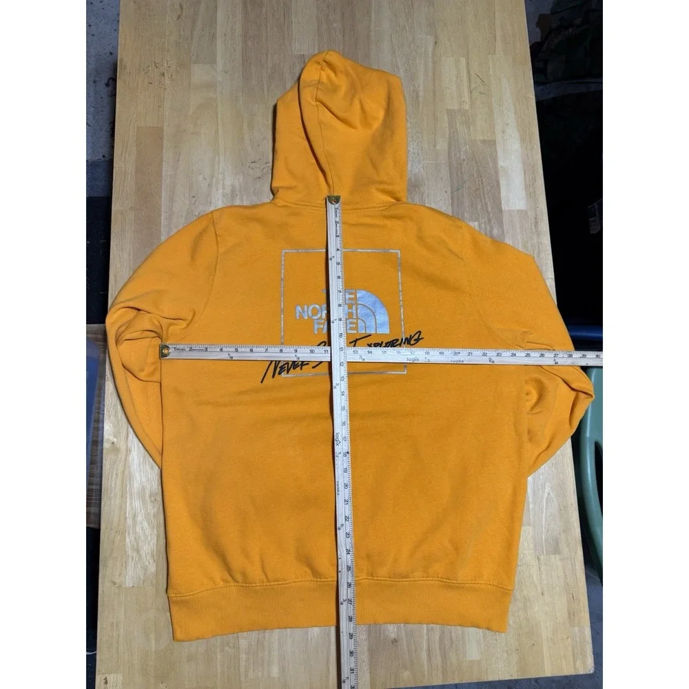 The North Face Hoodie Mens XL Orange Never Stop Exploring Graphic Pullover